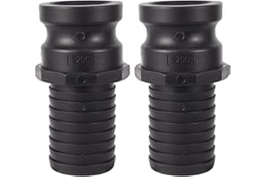 FOGWOWO Polypropylene Cam and Groove Hose Fitting,Standard Type E Camlock Fittings,Male Camlock Adapter with Hose Shank 2" Male (2Pcs/Pack)