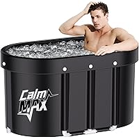 CalmMax Oval Ice Bath Tub with Cover for Athletes XL Portable Cold Plunge Tub for Cold Water Therapy Ice Baths at Home Freest