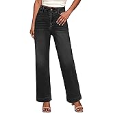 GRAPENT Wide Leg Jeans Woman High Waisted Trendy Stretchy Denim Pants Classic Trouser Jeans with Slash Pockets