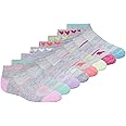 PUMA Girls' Little 8 Pack Low Cut Socks + Hair Ties