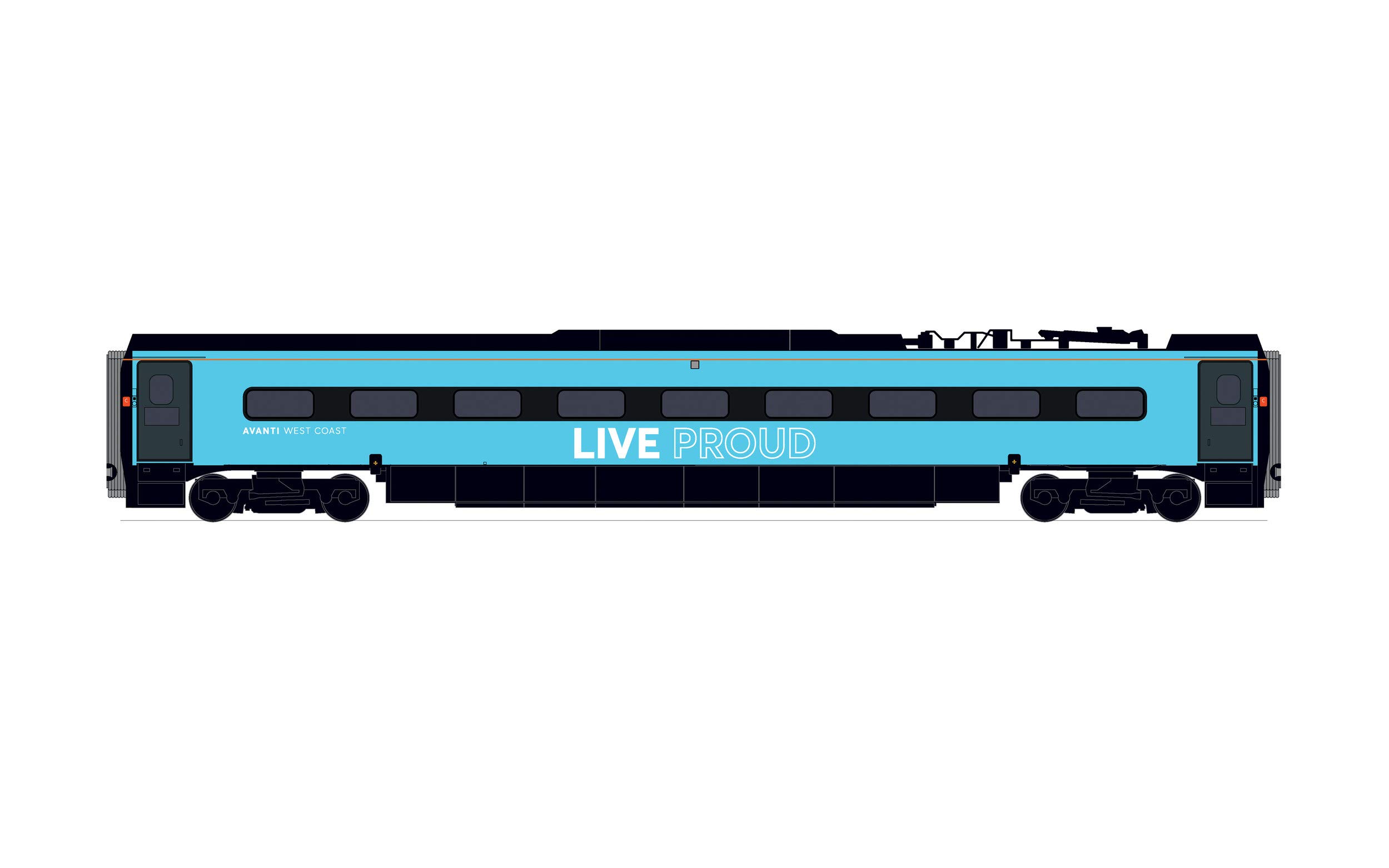 Hornby R40200 Avanti West Coast, Pendolino Motor Standard (MS), Pride Livery - Era 11 Coach, Assorted colors