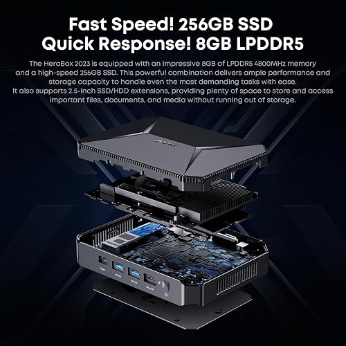 CHUWI Mini PC HeroBox, Intel N100(Up to 3.4GHz,TDP 13W), 8GB