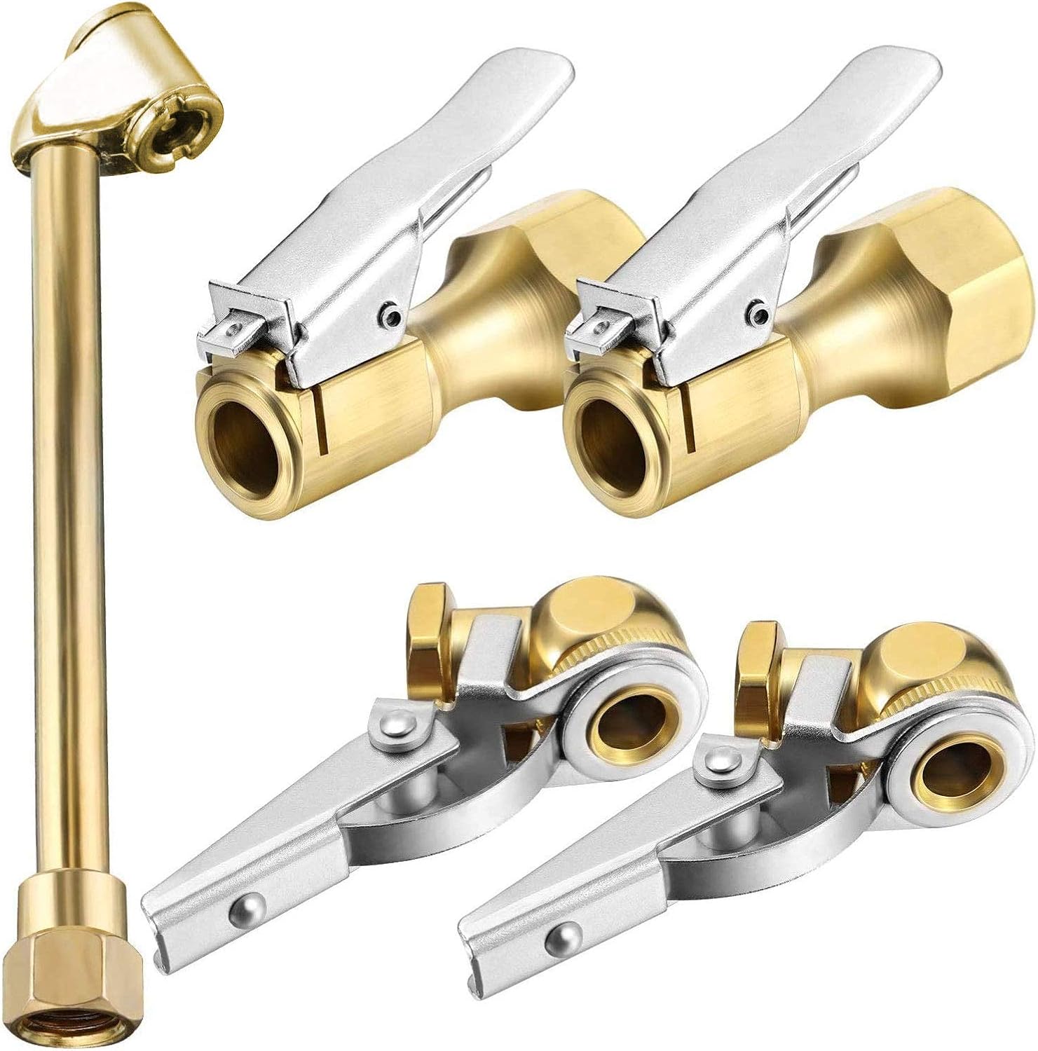 5 Pieces 1/4 Inch Air Chuck Set Including S690 Dual Head Air Chuck