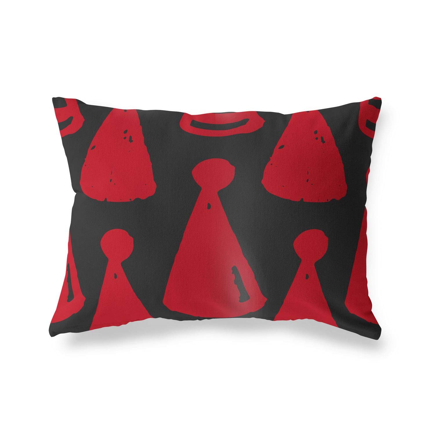 BonaMaison Decorative Cushion Cover, Red Black Throw Pillow Covers, Home Decorative Pillowcases for Livingroom, Sofa, Bedroom, Size: 45X60 Cm - Designed and Manufactured in Turkey