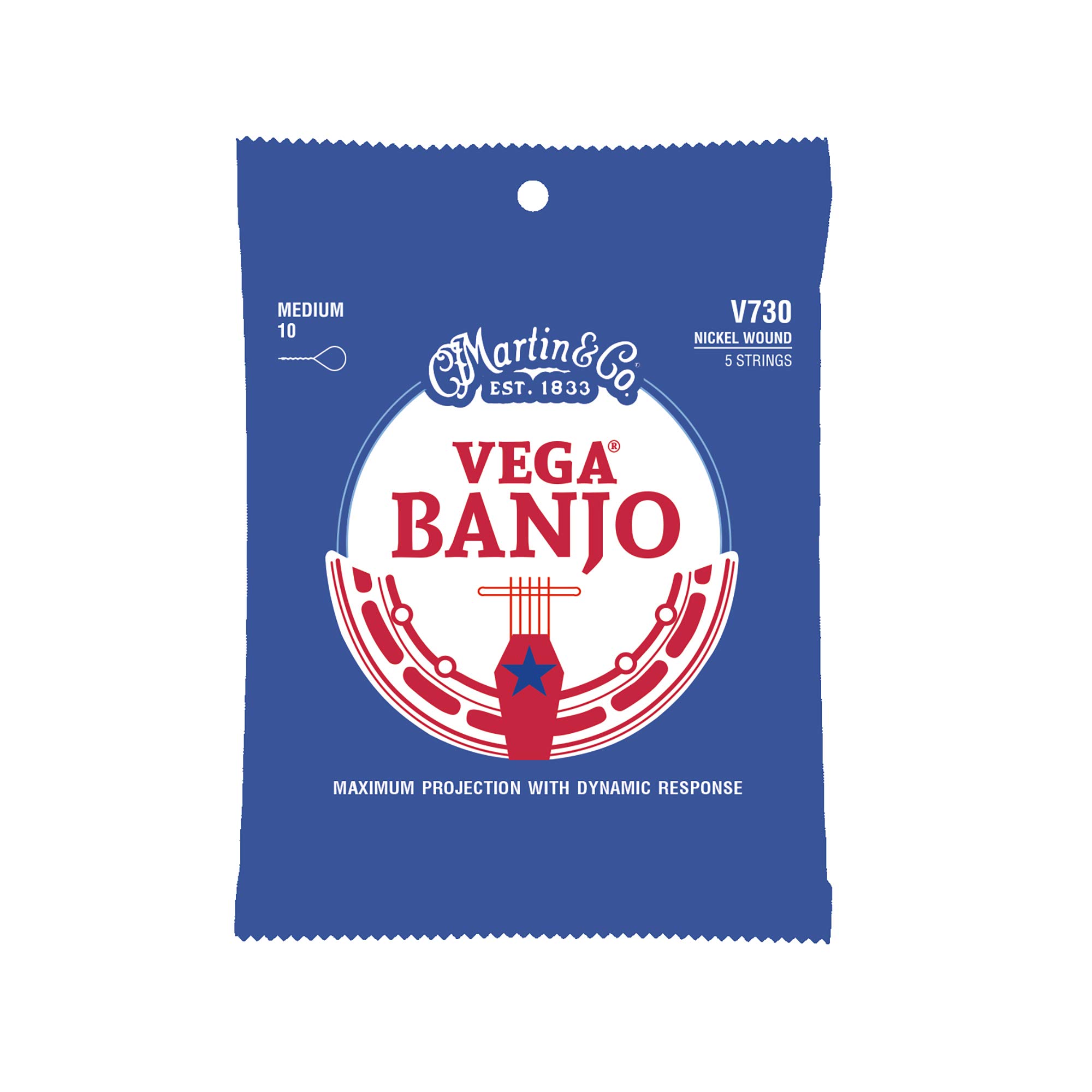 Vega® Banjo Strings – Nickel, Medium Gauge | 5-String Set for Bluegrass, Clawhammer & Folk | Long-Lasting Nickel/Steel Alloy