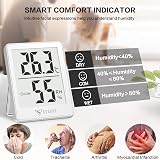 DOQAUS Room Thermometer Humidity Meter Mini Hygrometer White view 5