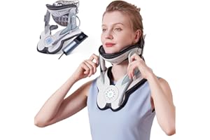 ALPHAY Cervical Neck Traction Device, Adjustable Air Pump Neck Stretcher with 3 Power Traction and 8 Airbag Support, Neck Traction at Home, Neck Decompression Device for Neck Pain Relief