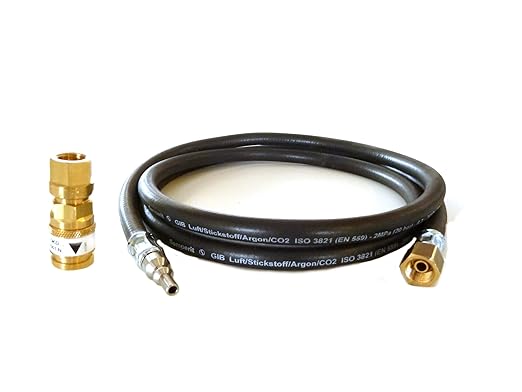 Schutzgasschlauch 2,0 Meter inkl. Schnellkupplung DIN EN 561
