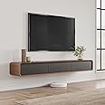 Amazon.com: POVISON Floating TV Stand, 63 inch Walnut and Black Modern ...