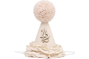 WAHAWU Lace 1/2 Birthday Hat-Sweet Half Birthday Decoration,Lace Flower Princess Party Crown,6 Months Floral Party Supplies