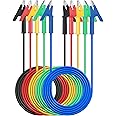 AMTOVL Double Ended Alligator Clips 5 PCS 15A Test Lead Wire Cable with Insulators Clips Test Flexible Copper Cable for Elect