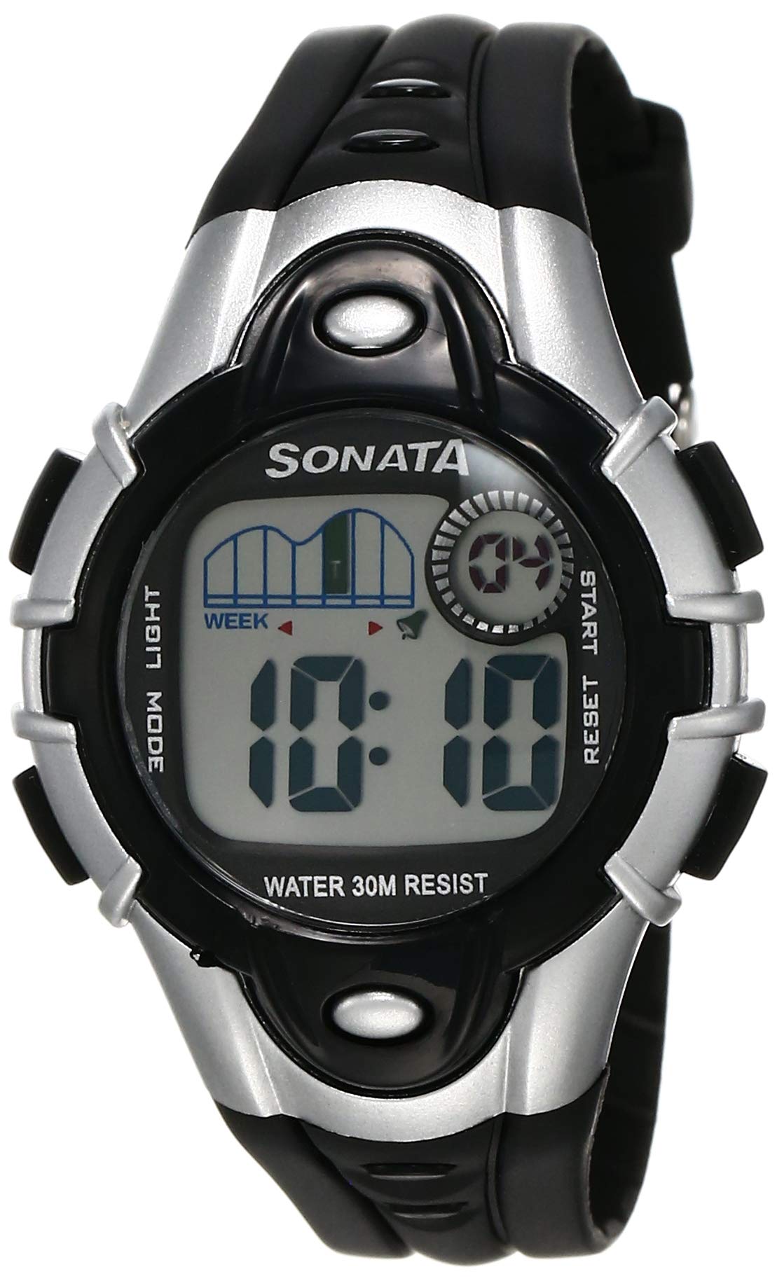 how to set time in sonata super fibre digital watch