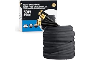 Haeteir 2025 Upgraded 50FT Non-Expanding Garden Hose, Lightweight, Flexible Ultra-Light Water Hose, Burst-Resistant, Lead-Free, Anti-Kink, High-Pressure