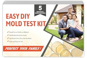 Mold Test Kit for Home Air Quality - 5 Individual DIY Home Mold Air Test Kit - Mold Detector for Home Air & Surface, HVAC Ind