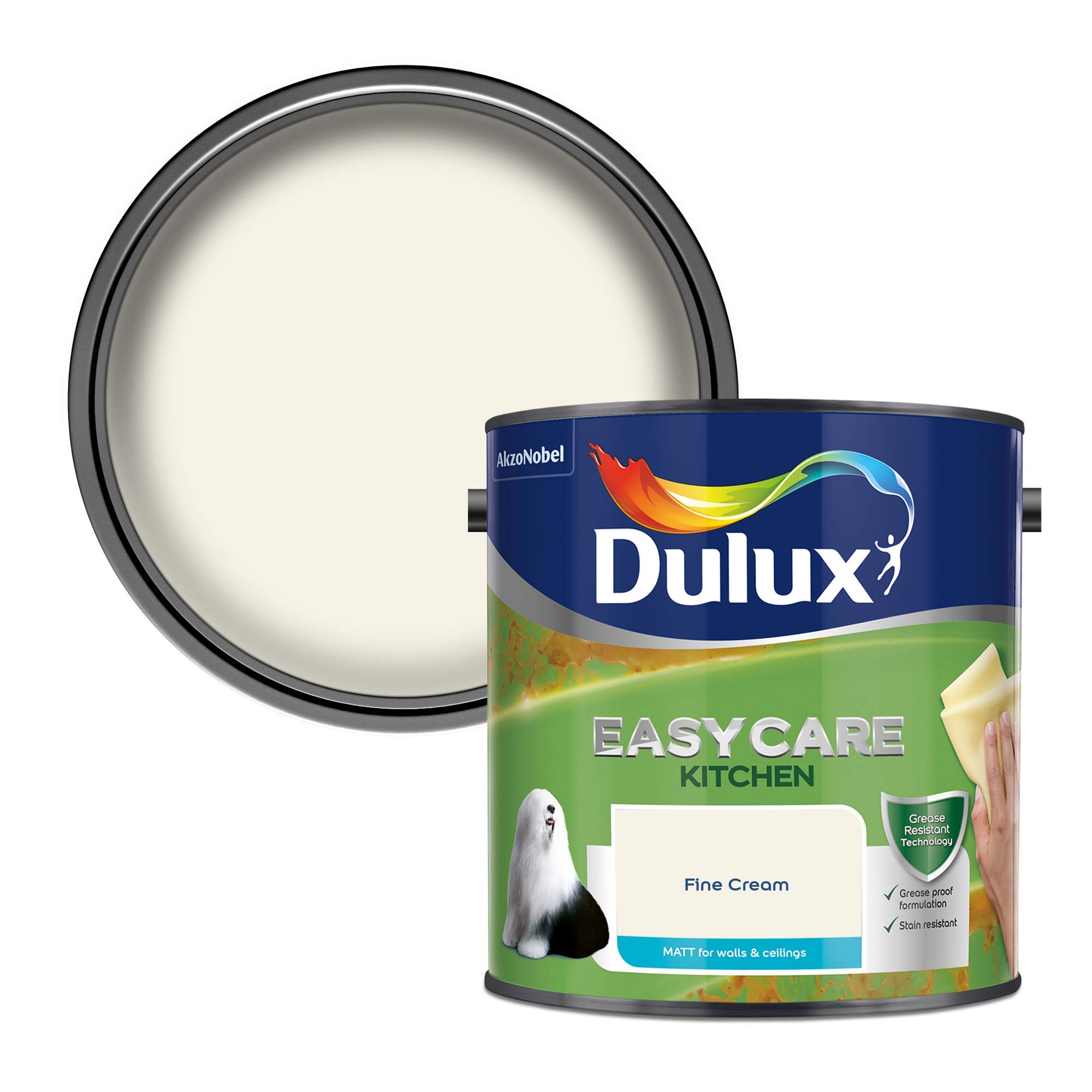 Dulux Easycare Kitchen Matt Emulsion Paint - Fine Cream - 2.5L