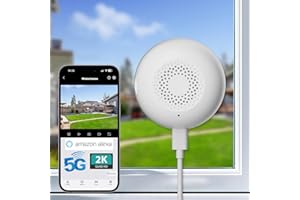 volmees 2K Window Camera, 5G & 2.4GHz WiFi Indoor Dome Camera for Home Security with Full Color Night Vision, Human/Motion Detection, Real-Time Alerts, 2-Way Audio, 24/7 Recording, Alexa Support