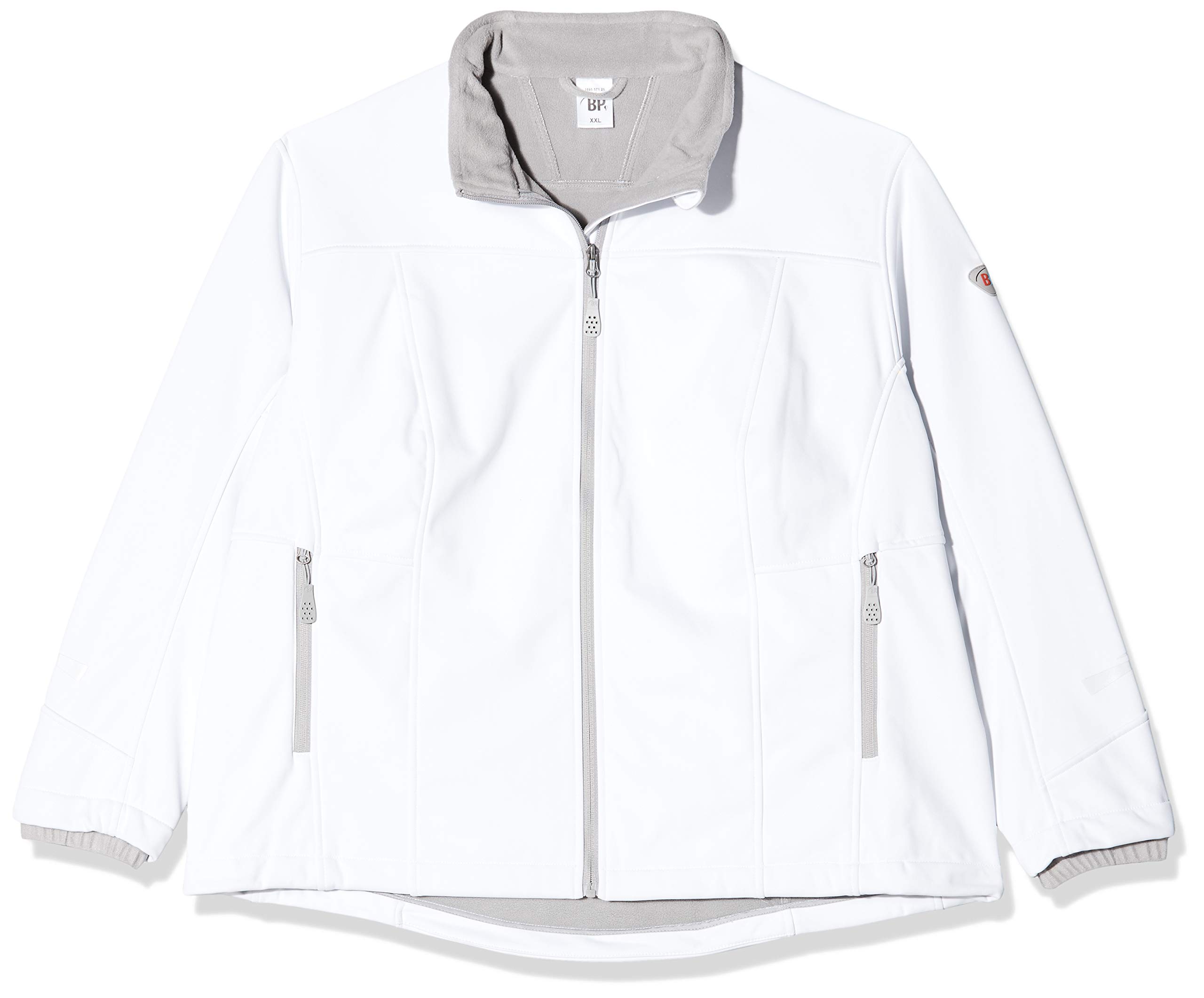 BP 1695-571-21 Women'S Soft-Shell Jacket, Stand-Up Collar, Front Zip, 255,00 G/M², 100% Polyester, White, Size 2Xl