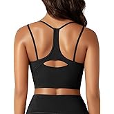 XUNYU Sports Bras for Women High Support Workout Tops Built in Bra Athletic Tank Top Padded Longline Yoga Bra High Impact