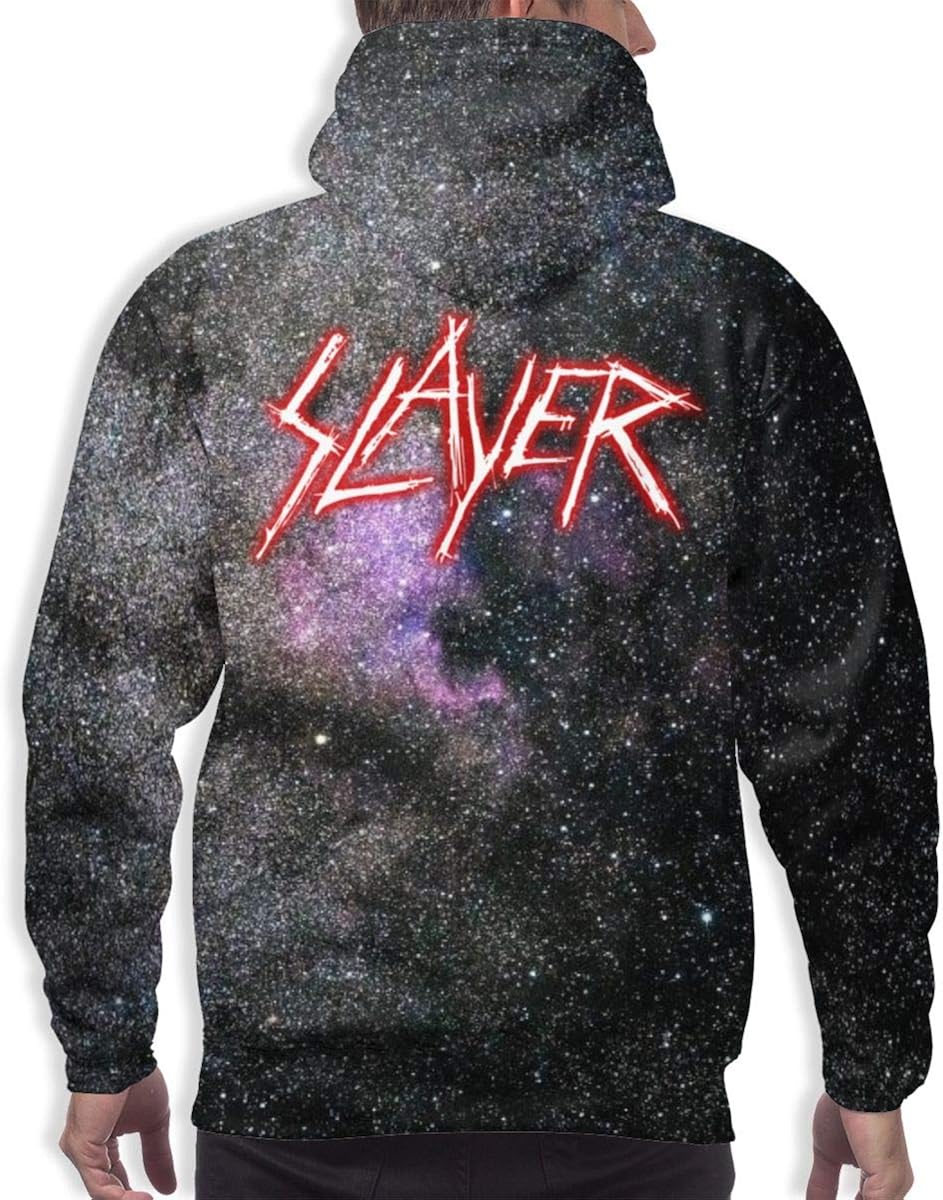 Slayer Band Mens Retro Hoodie Sweatshirt Polyester FullPrint Sweater Fashion Hoodies