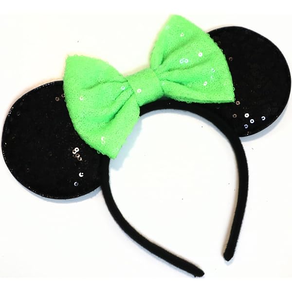CLGIFT Disney Minnie Maus Ohren Kopfband – Handgefertigt, Mit Pailletten, In Verschiedenen Farben Wie Rot-gold & Regenbogen-Glitzer
