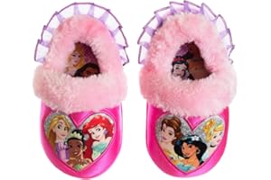 Disney Princesses Encanto Little Mermaid Slippers for Girls - Kids House Shoes Soft Plush Warm Comfy Sandals (Toddler sizes 5-10 / Little Kid sizes 11-12)