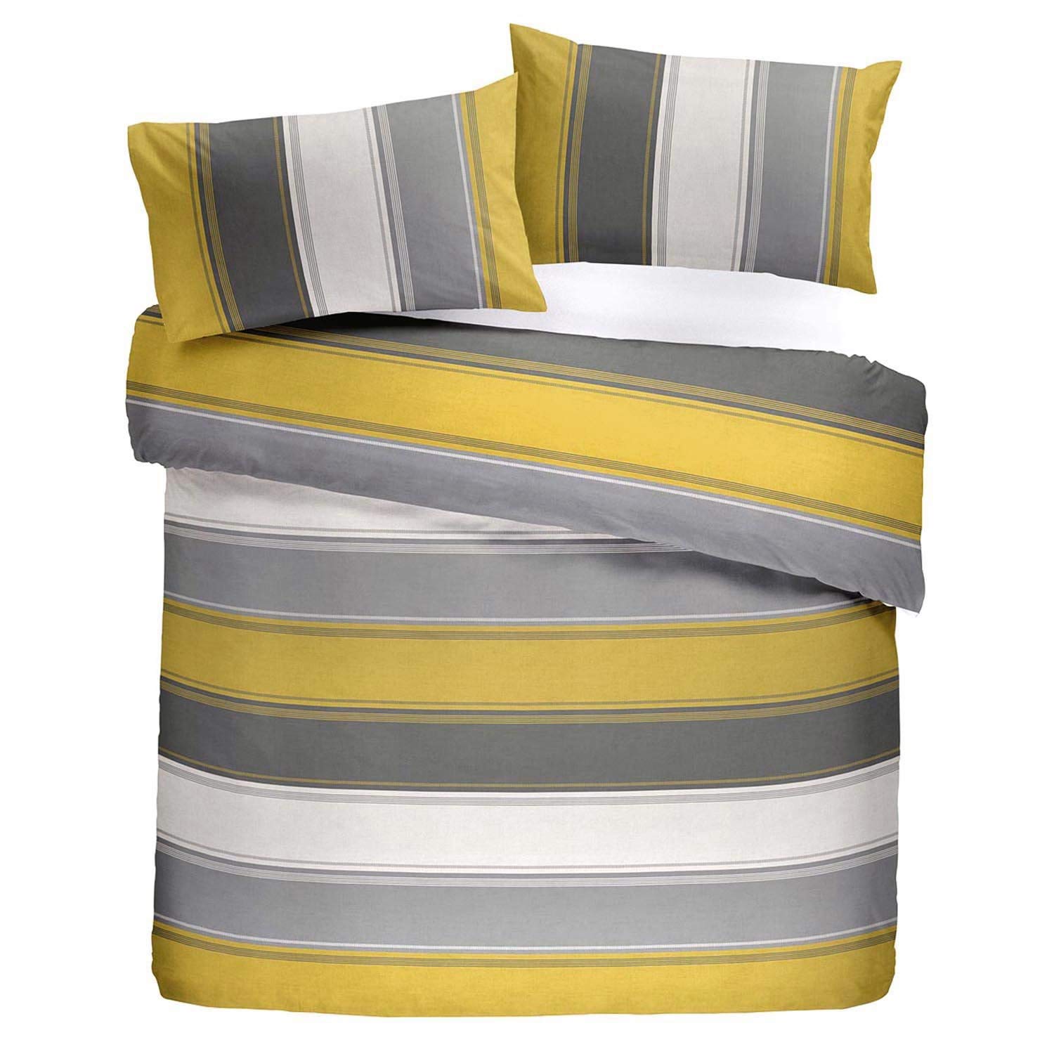 Fusion Betley Classic Wide Stripe Duvet Cover Set Single, Ochre