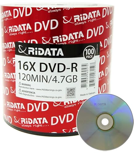 Amazon.com: 100 Pack Ridata CD-R 52X 700MB 80Min Branded Logo