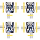 4PCS RP2040-Zero RP2040 USB-C Connector Compatible with Raspberry Pi Microcontroller PICO Development Board Module Dual-core Cortex M0+ Processor 2MB Flash Support C/C++,MicroPython