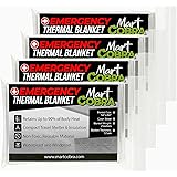 Emergency Blankets for Survival Gear and Equipment x4, Space Blanket, Mylar Blankets, Thermal Blanket, Survival Blanket, Surv