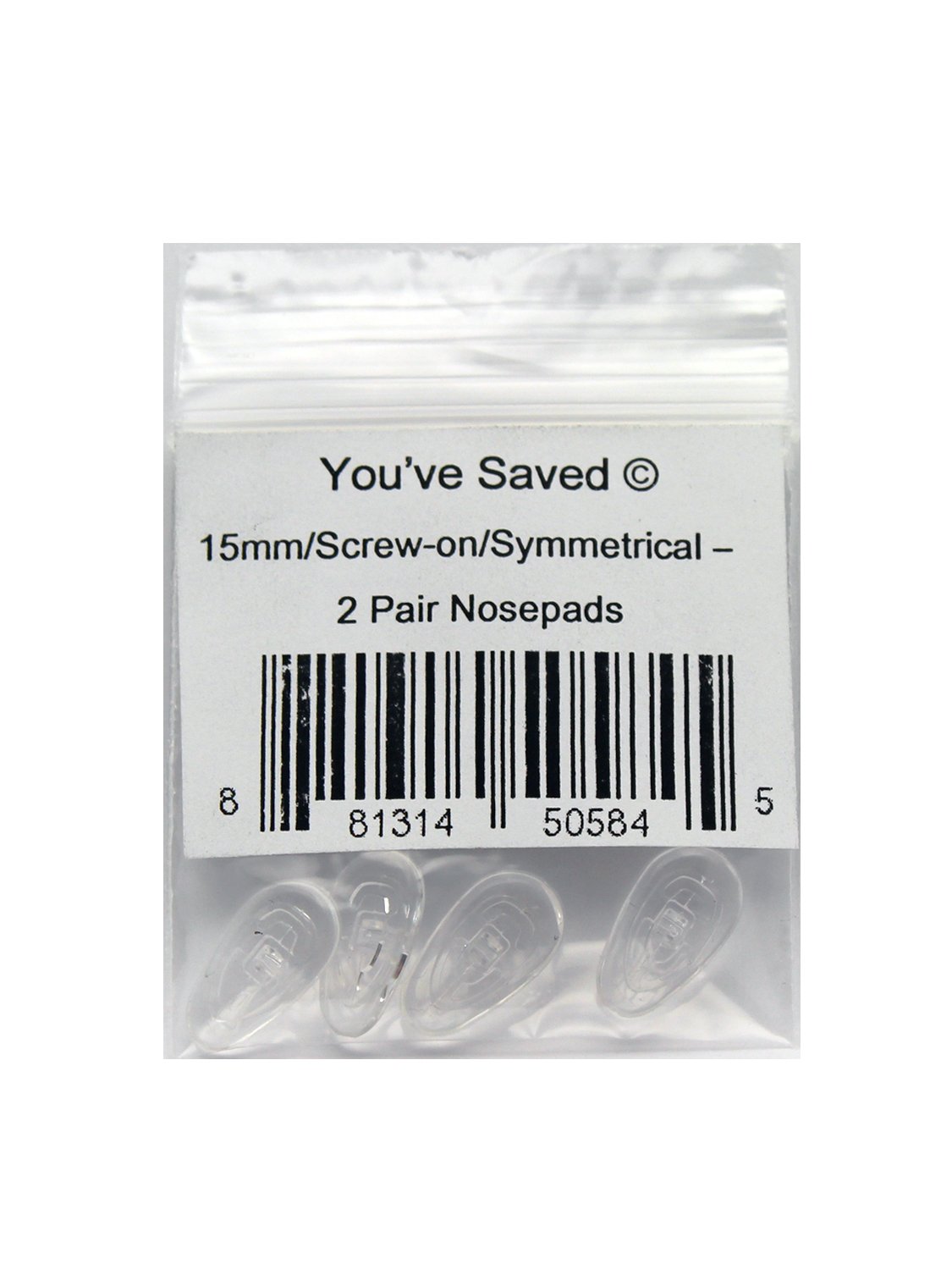 Screw-on Silicon Nose Pads 2 Pair 15mm 