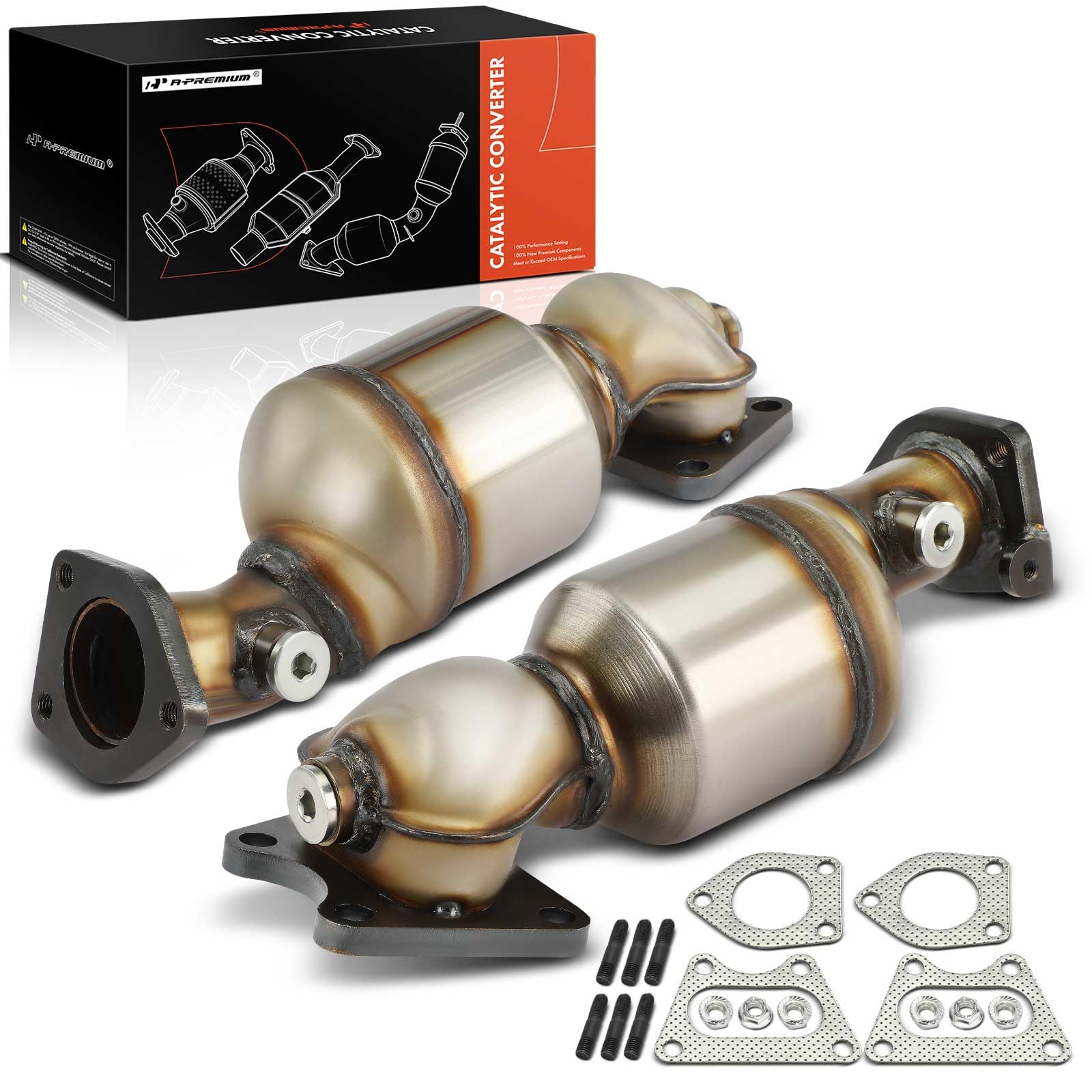Photo 1 of A-Premium 2-PC Front & Rear Exhaust Manifold Catalytic Converter Kit Direct-Fit Compatible with Honda Accord, Pilot, Odyssey, Ridgeline & Acura MDX, TL, RL & Saturn Vue, 3.0L 3.5L 3.7L, EPA Compliant