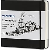 Hardcover Sketch Book, Square Sketchbook with 120LB/200GSM Thick Drawing Paper, 120 Pages/60 Sheets Sketch Pad for Adults and Kids, Large Mixed Media Sketchbook on 8x8 Inch