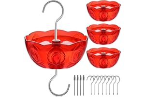 WTPNCIL Ant Moat for Hummingbird Feeders, Humingbird Feeder Ant Moat, Vintage Style Hummingbird Ant Guard, 5 OZ Large Ant Moat, Ant Motes - Ant Guard(4 Pack, Red)