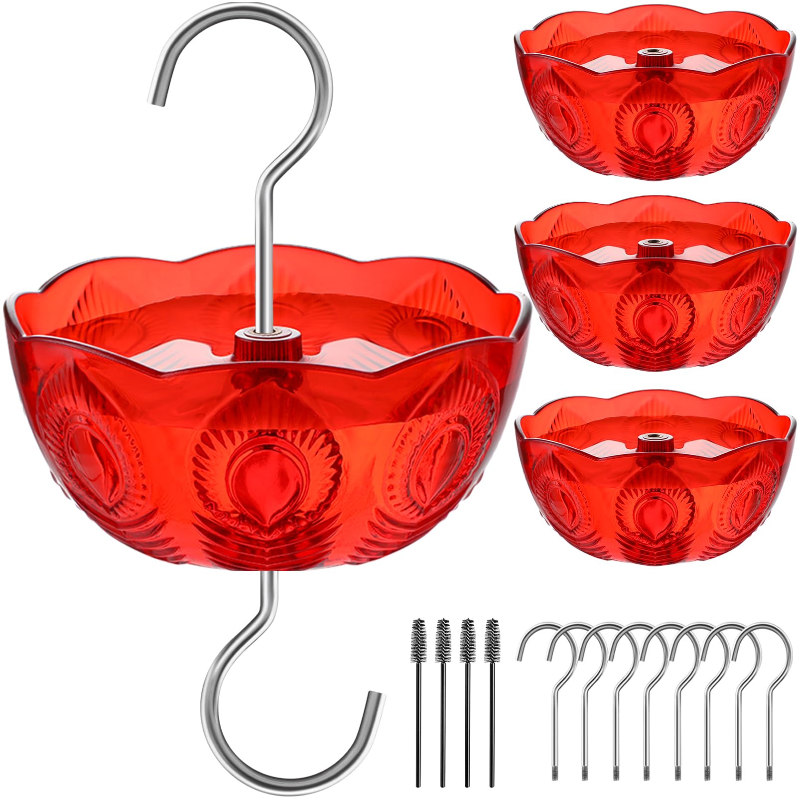 Photo 1 of Ant Moat for Hummingbird Feeders, Humingbird Feeder Ant Moat, Vintage Style Hummingbird Ant Guard, 5 OZ Large Ant Moat, Ant Motes - Ant Guard(4 Pack, Red)i