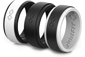 Rinfit Silicone Rings for Men - Mens Silicone Wedding Bands - Infinity Ring with 2 Layers - Rubber Wedding Ring - Patented Design