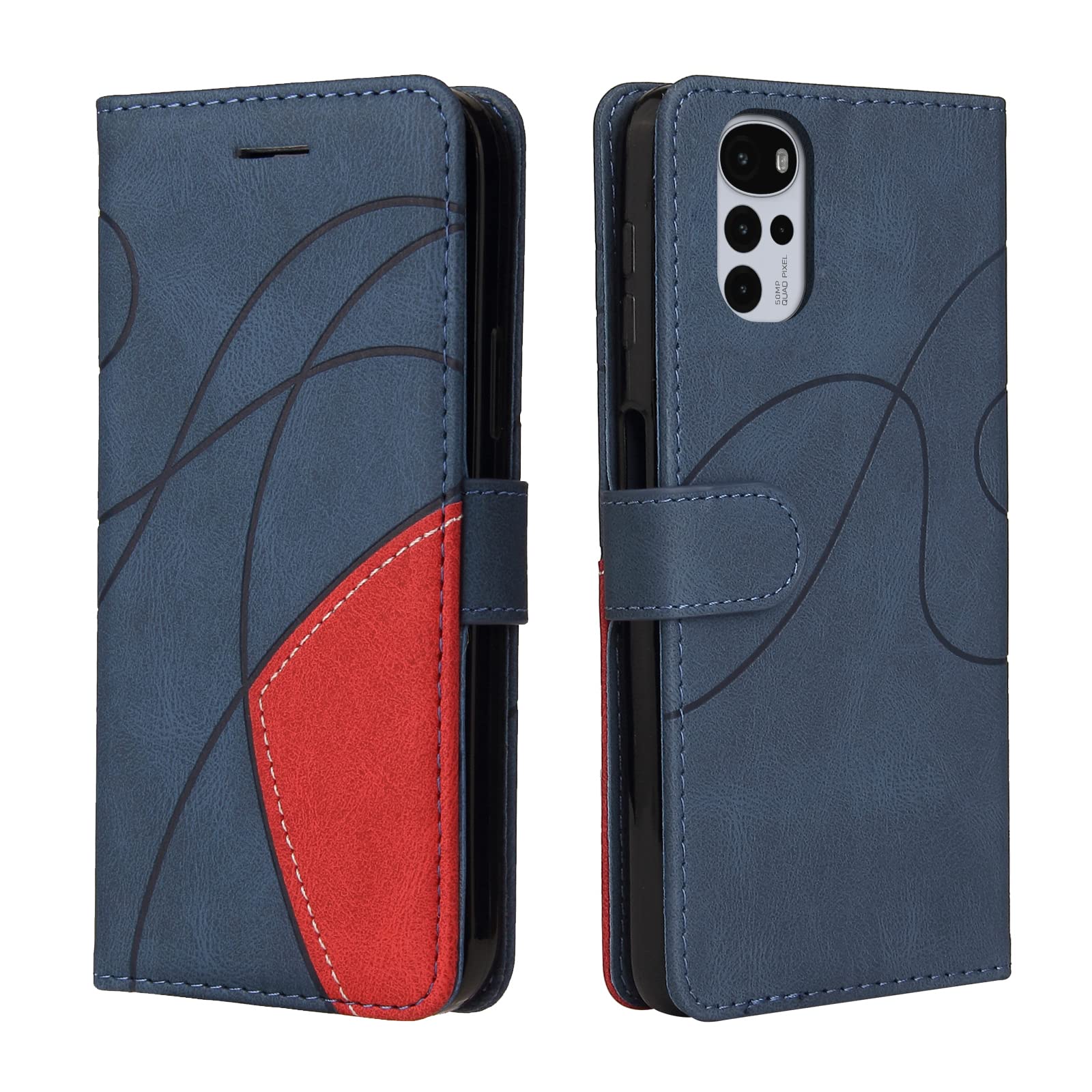 CXTcase for Motorola Moto G22 Case,Wallet PU Leather Flip Folio Case Cover with Card Holder Slots Magnetic Closure,Protective Phone Case for Motorola Moto G22,Blue