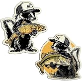 Neverskunk “Stanky” Skunk Mixed Largemouth Bass Brown Trout Die Cut Sticker 2 Pack – 4" Premium Vinyl Decal, Waterproof, UV-Resistant Fishing Sticker for Anglers, Tackle Boxes, Coolers, and Trucks