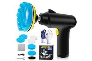 Ceuku Cordless Car Buffer Polisher, Lightweight Portable Car Polishing Kit With 3 Variable Speed & 2000mAh Battery, 1600rpm Car Polishing Kit for Car Detailing /Polishing/Waxing/Scratch Repair