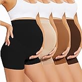 SAYCELI Womens Maternity Underwear Shapewear Over Bump, Pregnancy High Waisted Seamless Boy Shorts Panties for Belly Support