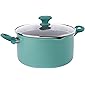GreenLife Soft Grip Pro Healthy Ceramic Nonstick, Stockpot with Lid, 6 QT, Turquoise