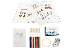 Trenqular - Portable Embroidery Stitch Book Set for All Scenarios, Portable Embroidery, Hand Embroidery, with Complete Tool K