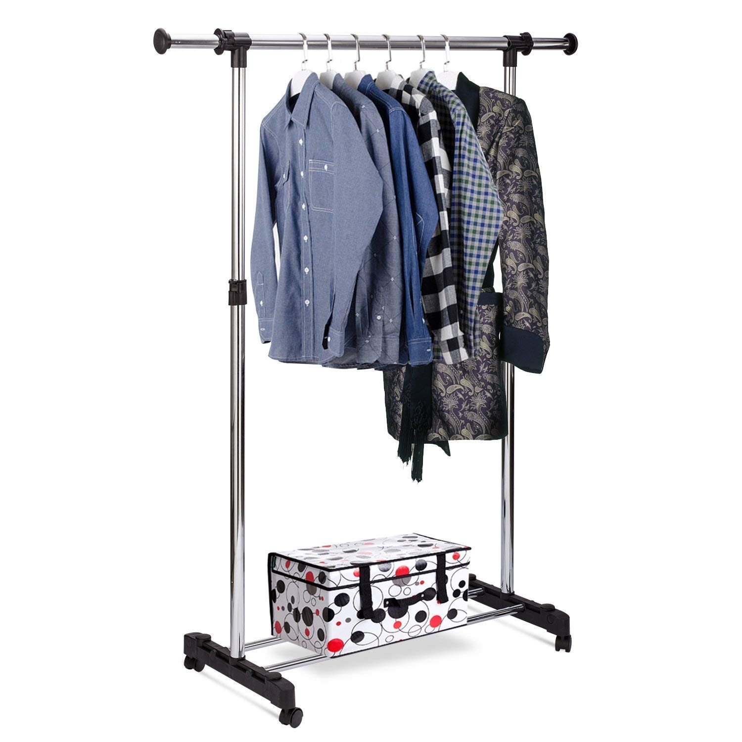 ASHO MISHA Stainless Steel SinglePole Movable Portable Clothes Rack