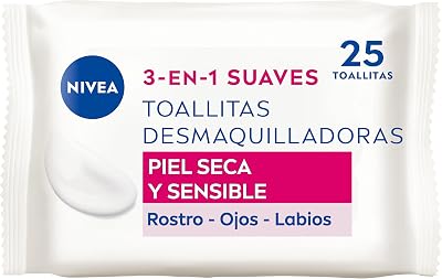 Nivea soft makeup remover wipes (1 x 25 unidades), toalhetes desmaquilhantes para pele seca e sensível, toalhetes húmidos para rosto, olhos, lábios e pescoço