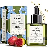 Soulssier Prickly Pear Seed Oil, 100% Pure, Extra Virgin, Cold Pressed, Cactus Oil Unrefined Moisturizer for Skin, Face, Nails and Hair 1 oz