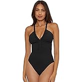 Soluna Swim Lake Side - Women's Braided Maillot One Piece Swimsuit, Bathing Suits for Women, Black, Small