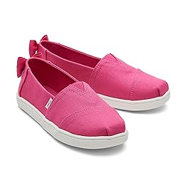 TOMS Girls Alpargata Loafer Flat, Fuchsia Canvas