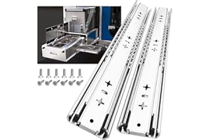 AOLISHENG 1 Pair Heavy Duty Drawer Slides 12 14 16 18 20 22 24 26 28 30 32 34 36 38 40 Inch 235 lb Load Capacity Side Mount Full Extension Ball Bearing Industrial Cabinet Rail Tool Box Runner Glide