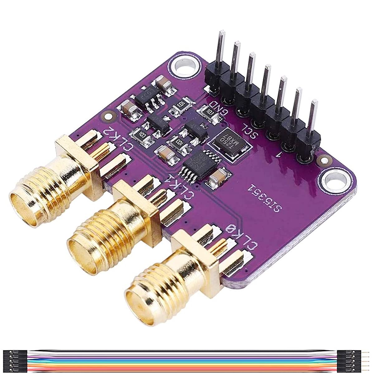 Youmile 3-5VDC CJMCU-5351 Si5351A clock generator signal generator module I2C 25MHZ controller clock 8KHz to 160MHz with Male and female DuPont cables for Arduino IDE