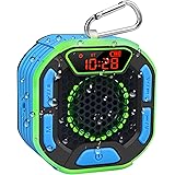 DuoTen Shower Speaker, IPX7 Waterproof Portable Bluetooth Speakers with Loud Stereo Sound, LED Display, Light Show, FM Radio,
