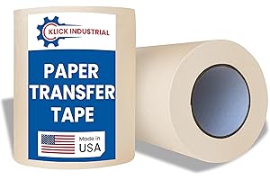 Transfer Tape for Vinyl 6 inch x 300 feet, Paper Tape with Medium/High Tack Layflat Adhesive. Application Tape, Transfer Tape